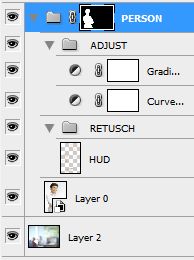 Photoshop - se till att ha justeringar i olika grupper och lager