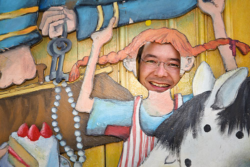 Shaun Tan som Pippi Långstrump på Junibacken. Fotograf Stefan Tell Shaun Tan som Pippi Långstrump på Junibacken. Fotograf Stefan Tell