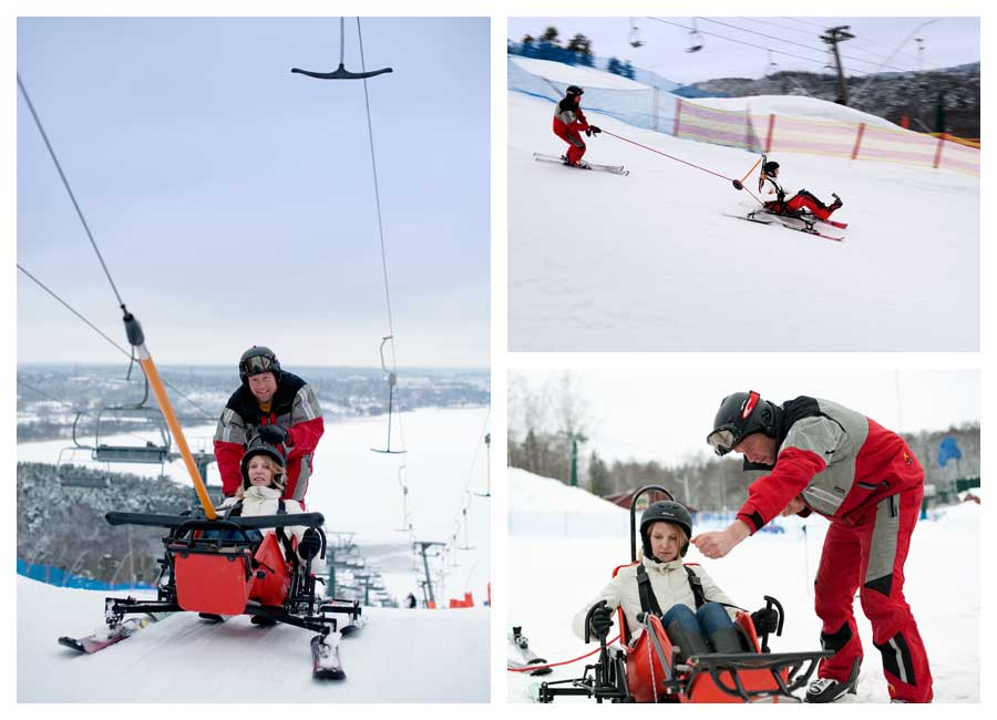 Fotografering i Flottsbro skidbacke med aktiviteter för rullstolsbundna i alpin miljö Fotografering i Flottsbro skidbacke med aktiviteter för rullstolsbundna i alpin miljö