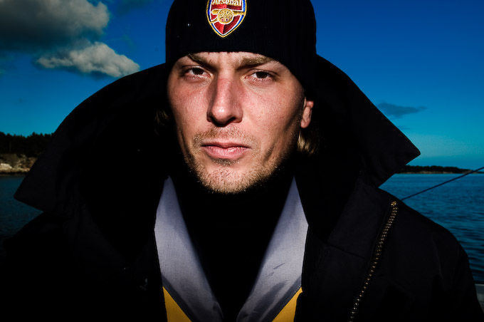 Blixtfotografering i dagsljus på segelbåt (manuell inställning)